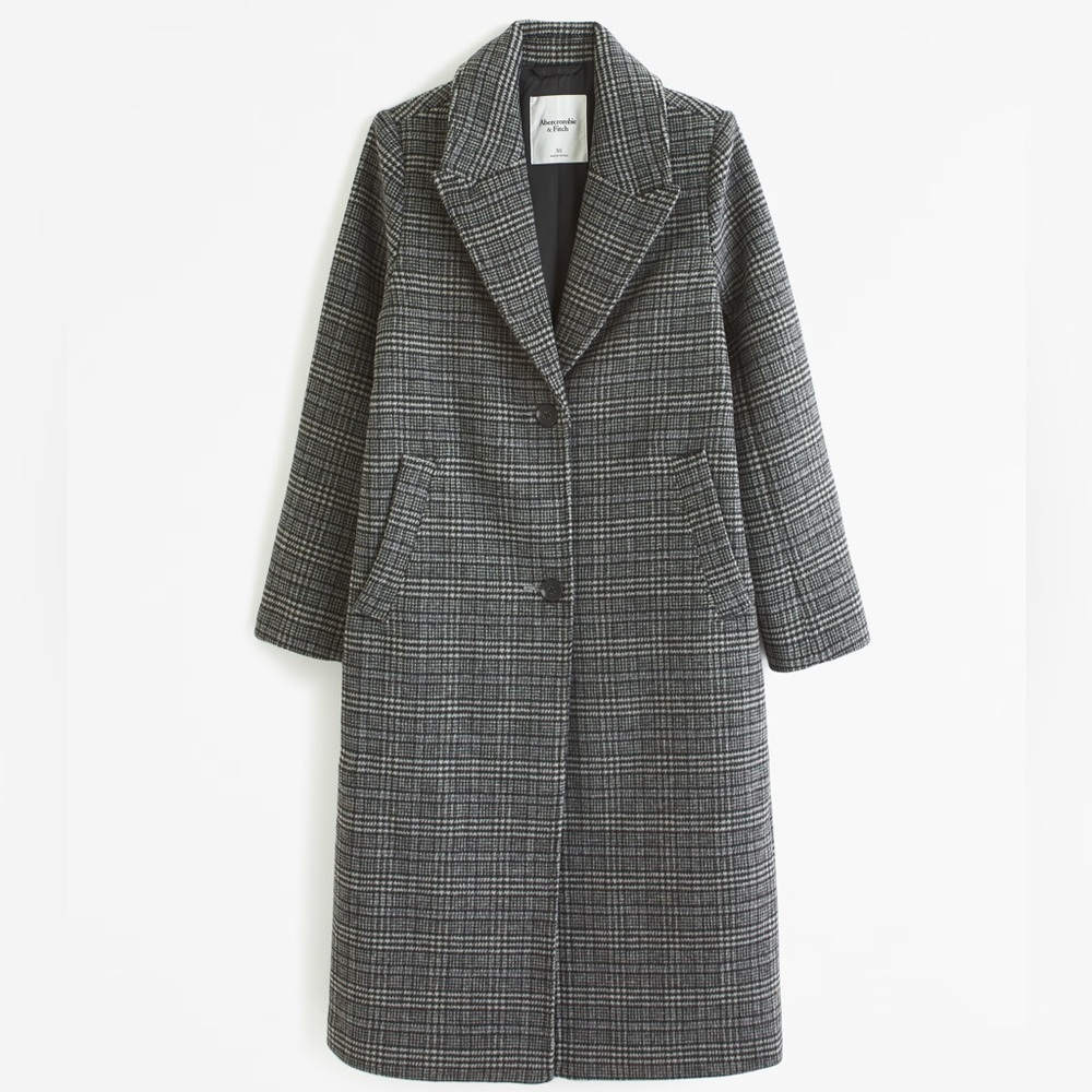 Abercrombie & Fitch Wool-Blend Tailored Topcoat